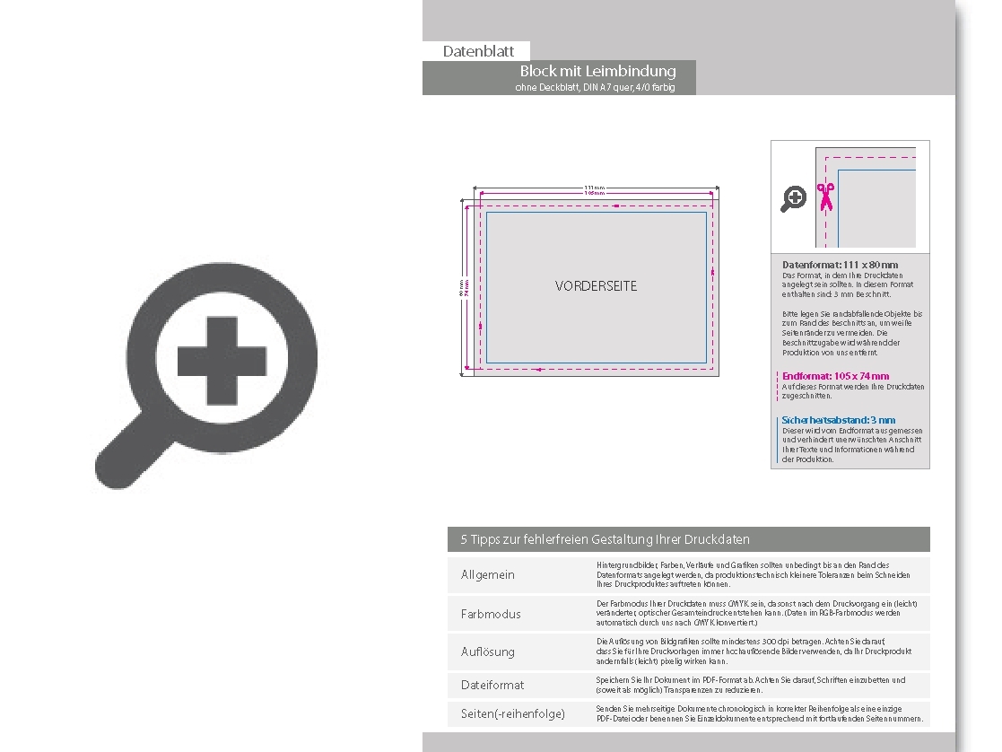Product Bild block_mit_leimbindung__din_a7_quer__25_blatt__4_0_farbig_einseitig_bedruckt